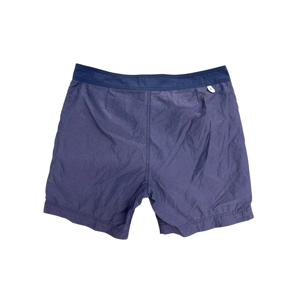 Tommy Hilfiger Mens Navy Blue Colorblock Logo Board Shorts Swim Trunks Large